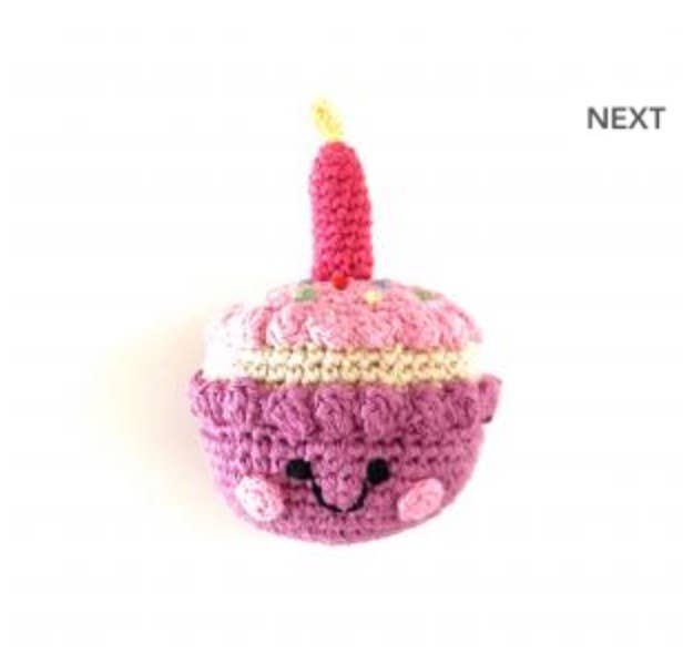 Mulberry Cupcake Rattle