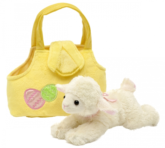 Plush Lamb + Easter Bag